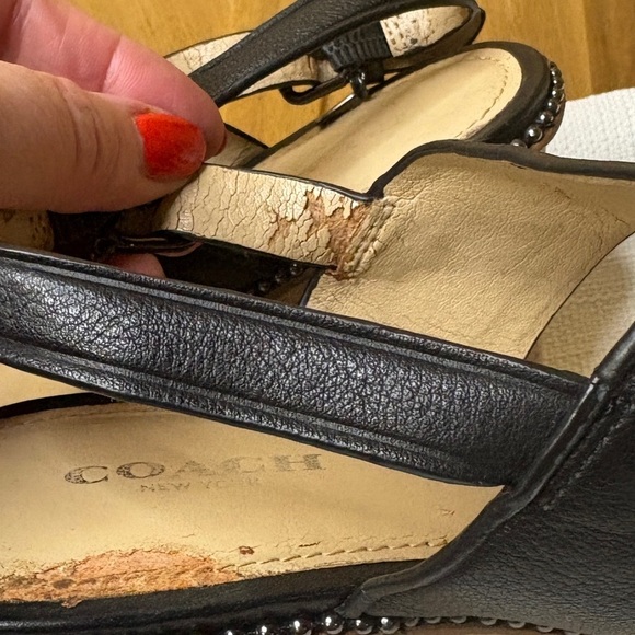 Coach Black Leather Sandals - Picture 8 of 8